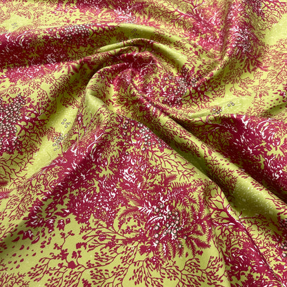 Jacquard Cotone Seta Corallo Lime Haute Couture