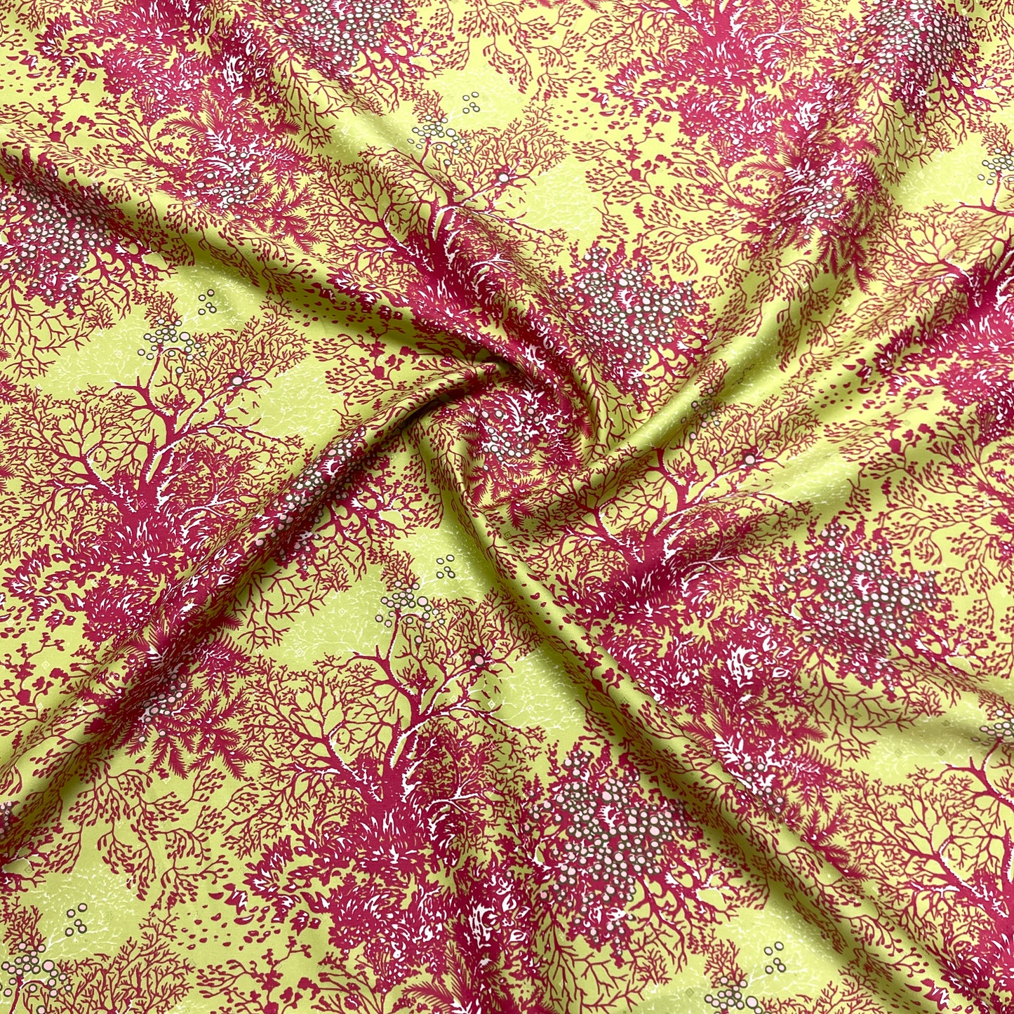 Jacquard Cotone Seta Corallo Lime Haute Couture