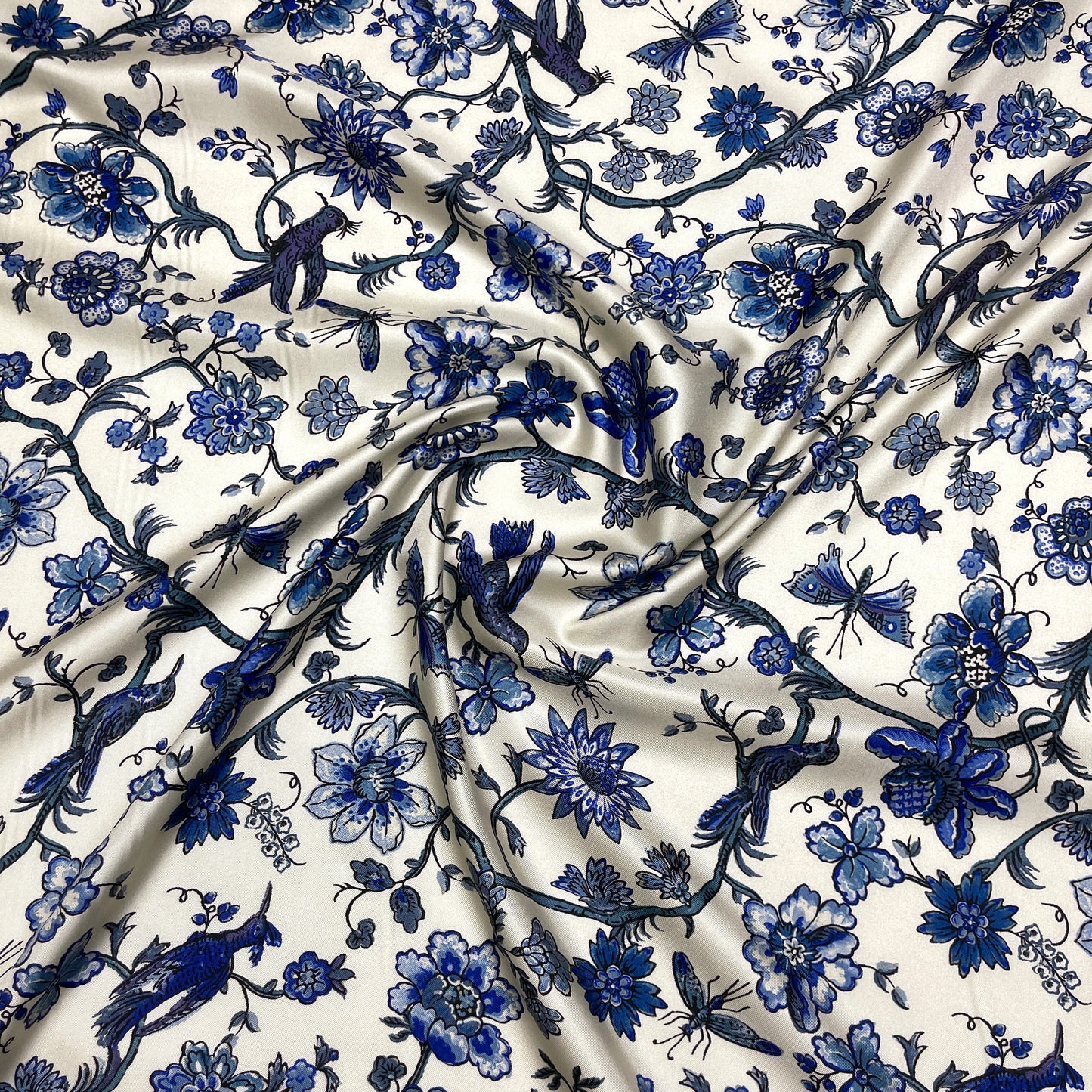 Twill di Seta Giardino Blu Reale