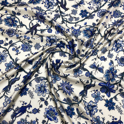 Twill di Seta Giardino Blu Reale