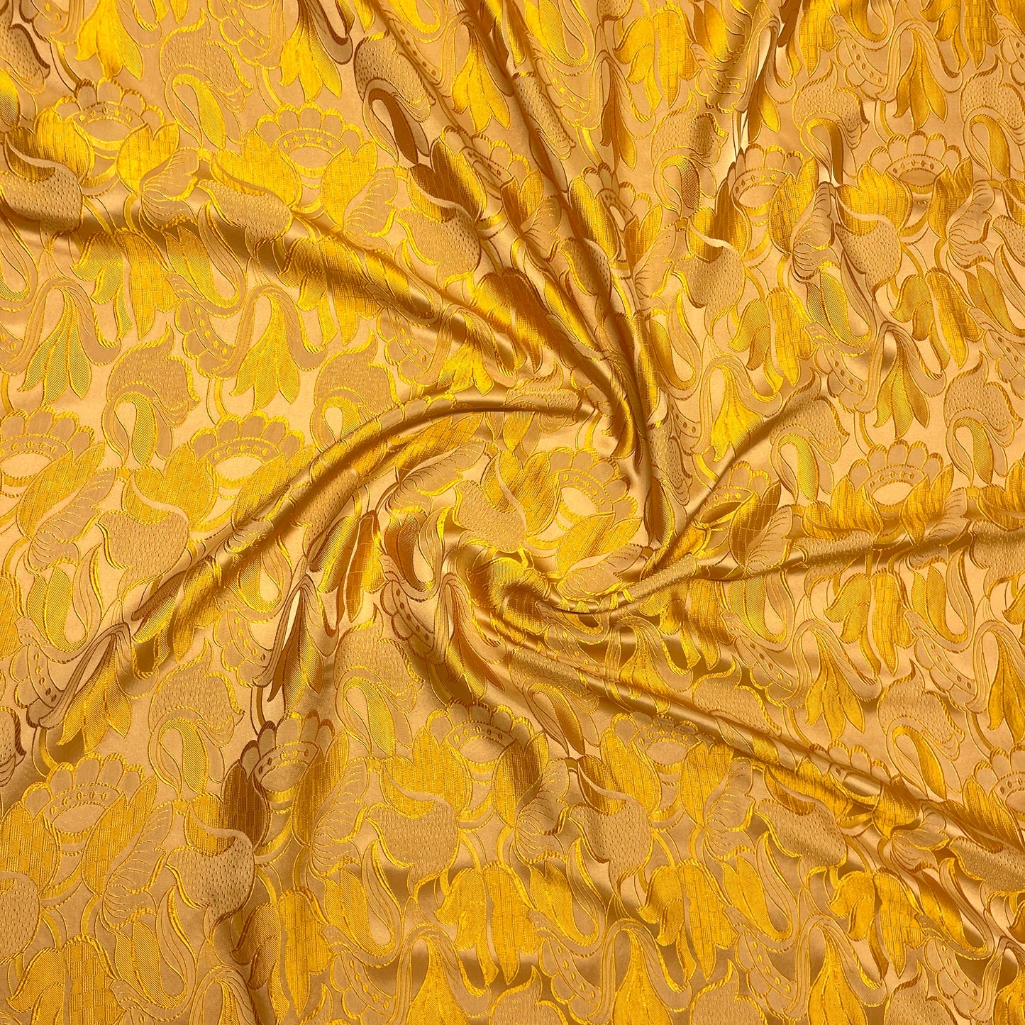 Jacquard Viscosa Acetato - Oro Fiori Barocco