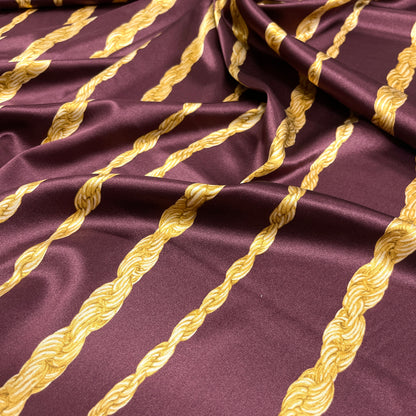 Raso di Seta Elasticizzato  Corde Oro – 1,50 × 1,40 m