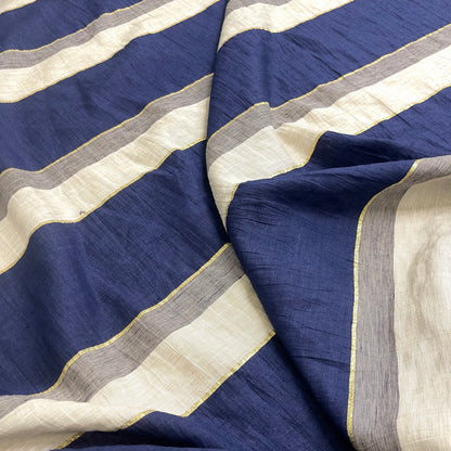 Misto Lino a Righe con Lurex Oro
