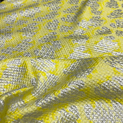 Jacquard Misto Seta - Giallo Lime e Argento