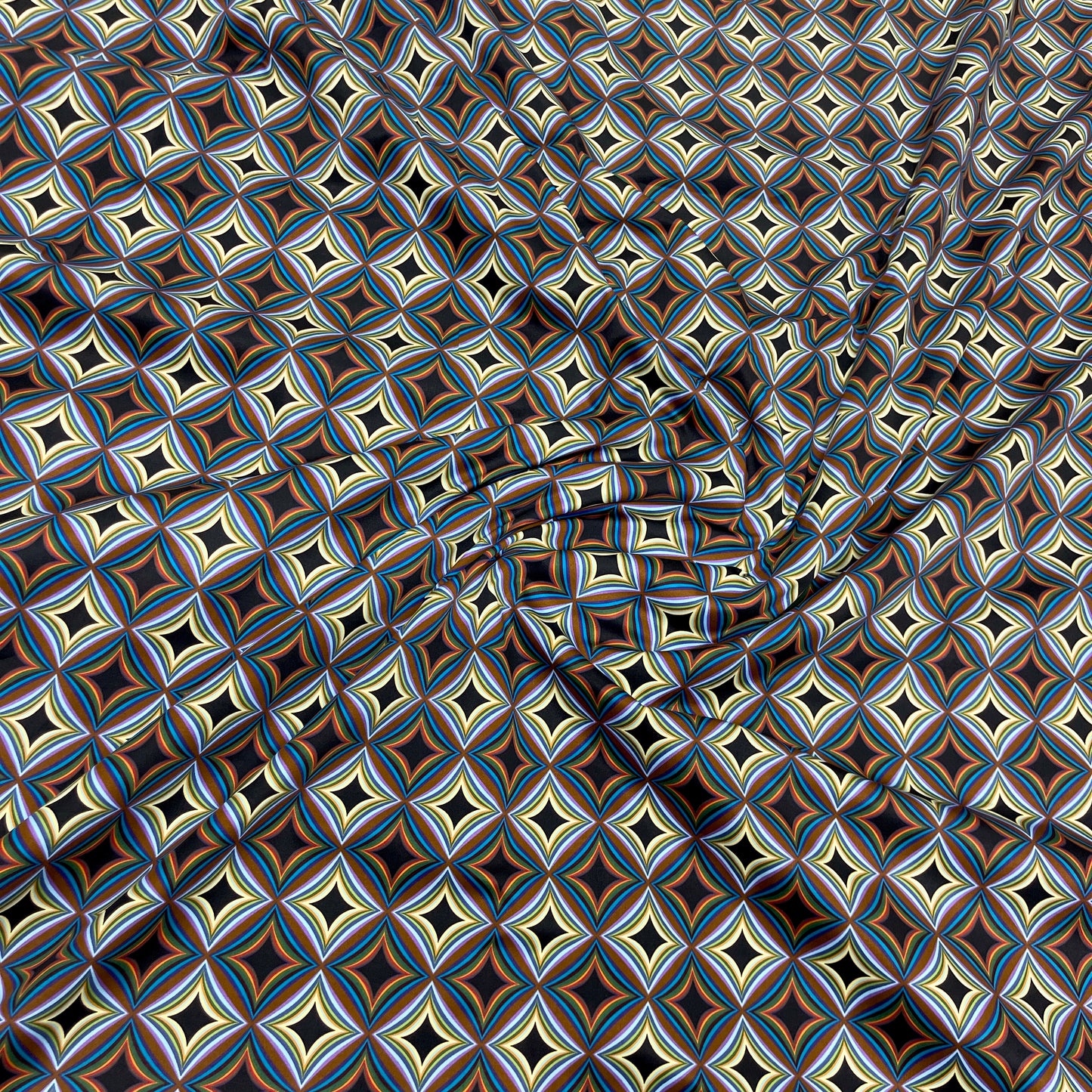 Cotone Rasatello Fantasia Geometrica