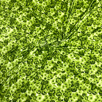 Jersey di Viscosa Fantasia Floreale Verde
