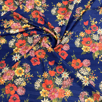 Seta Jacquard Floreale Blu – 1,30 × 1,40 m
