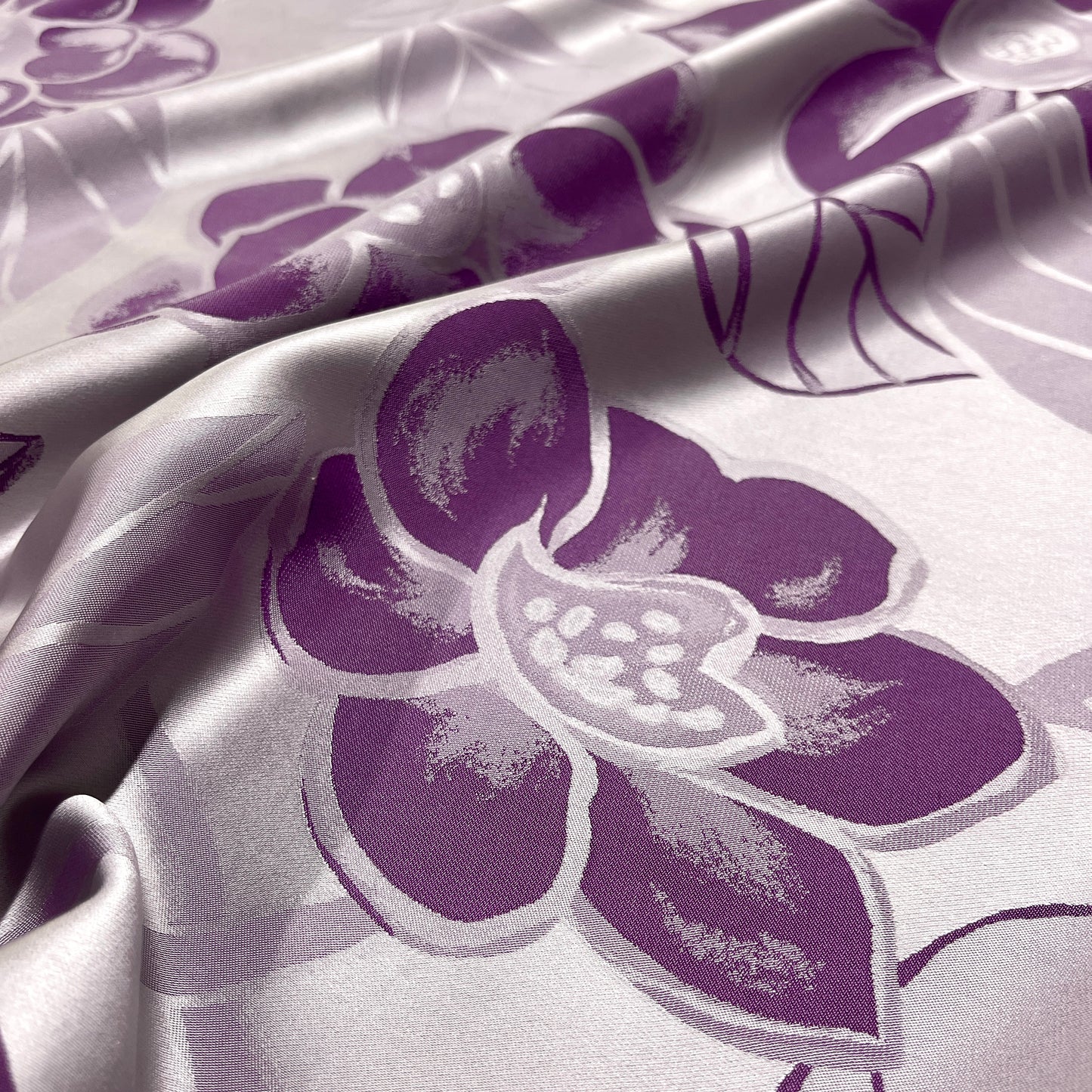 Cady Jacquard Viscosa - Floreale Lilla