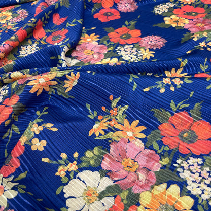 Seta Jacquard Floreale Blu – 1,30 × 1,40 m