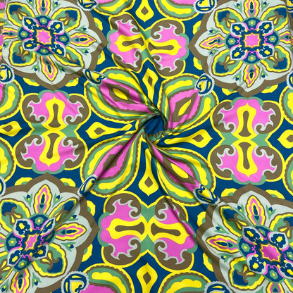 Viscosa Satin- Medaglione Multicolor