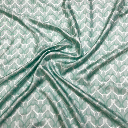 Twill di Seta Verde Acqua Fantasia