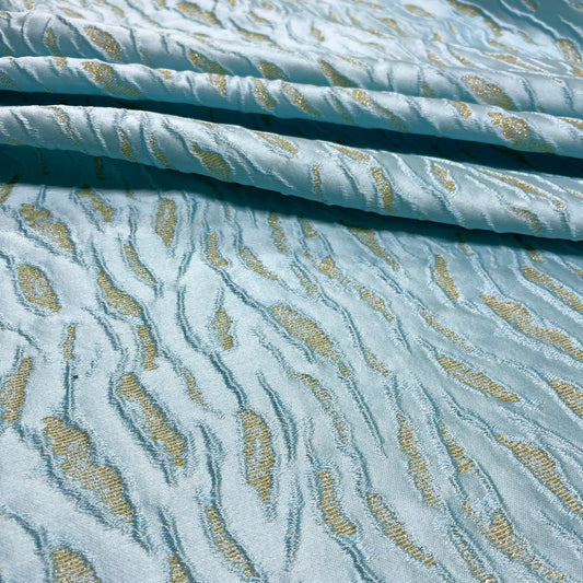 Jacquard seta –  Onde Azzurro Verde