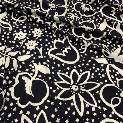 Cotone Nero Fiori
