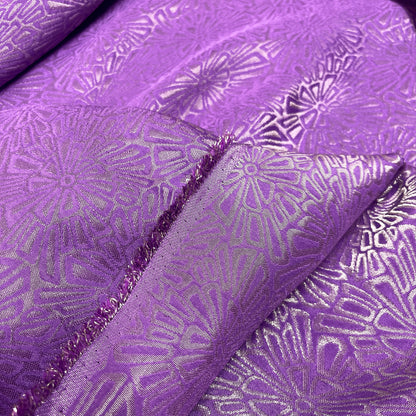 Jacquard Seta Lamé - Fiori Geometrici Viola