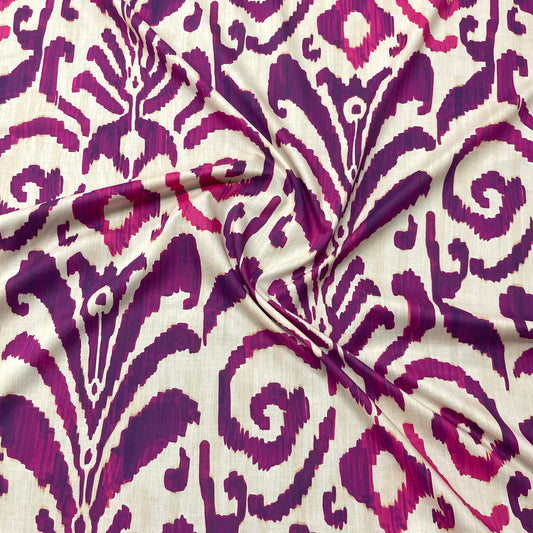 Fuchsia Ikat Print Cotton