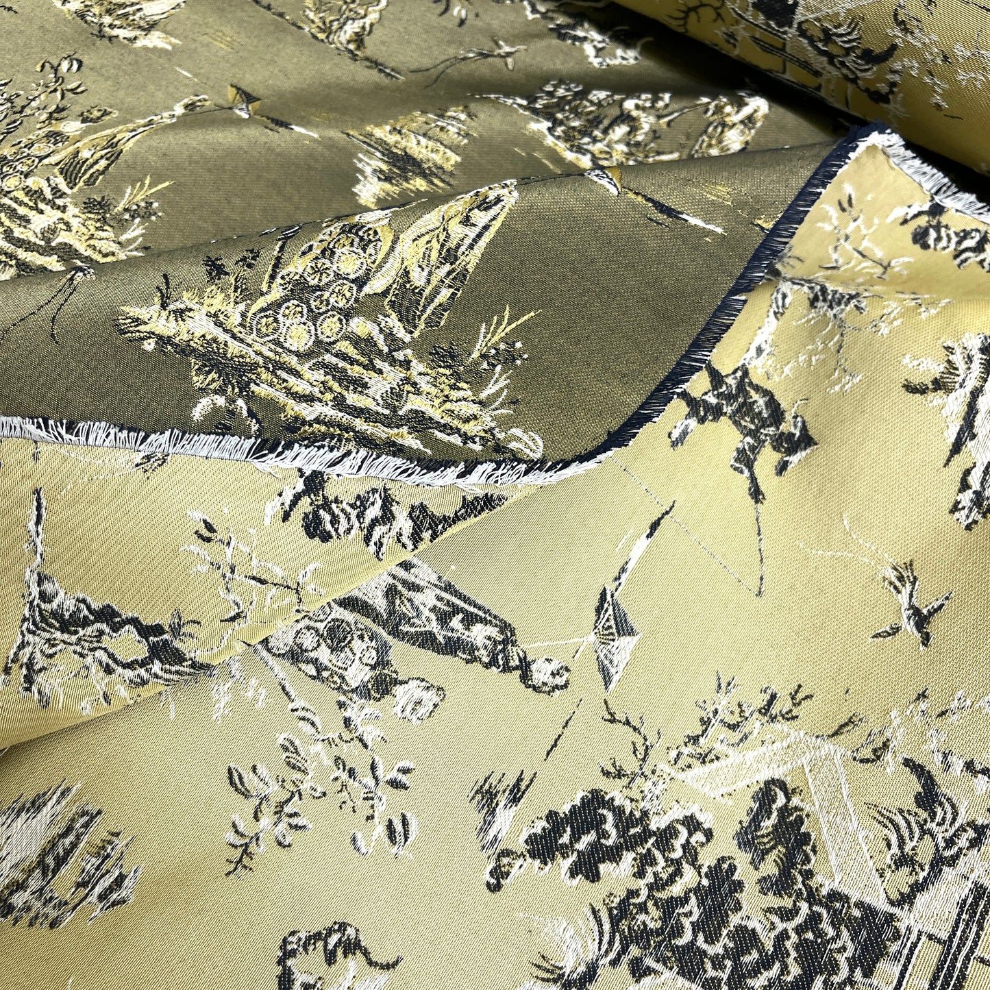 Jacquard Cotone - CD Toile de Jouy Oro
