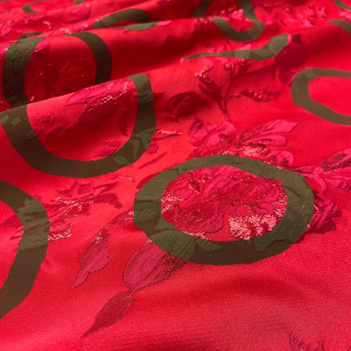 Jacquard Floreale - Rosso Rubino