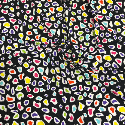Jersey di Viscosa - Maculata Multicolor Nero