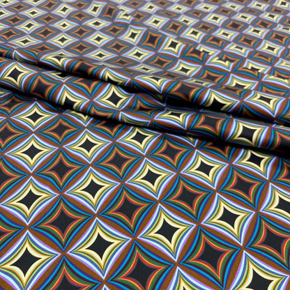 Cotone Rasatello Fantasia Geometrica