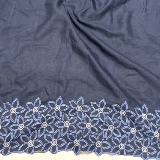 Lino con Bordo Ricamato Floreale