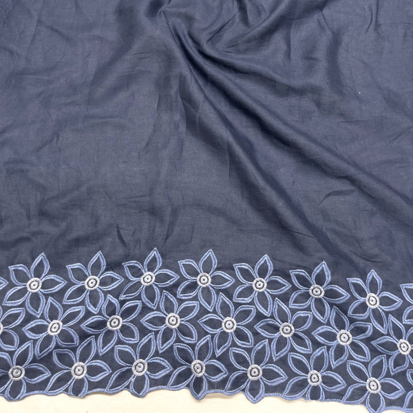 Lino con Bordo Ricamato Floreale