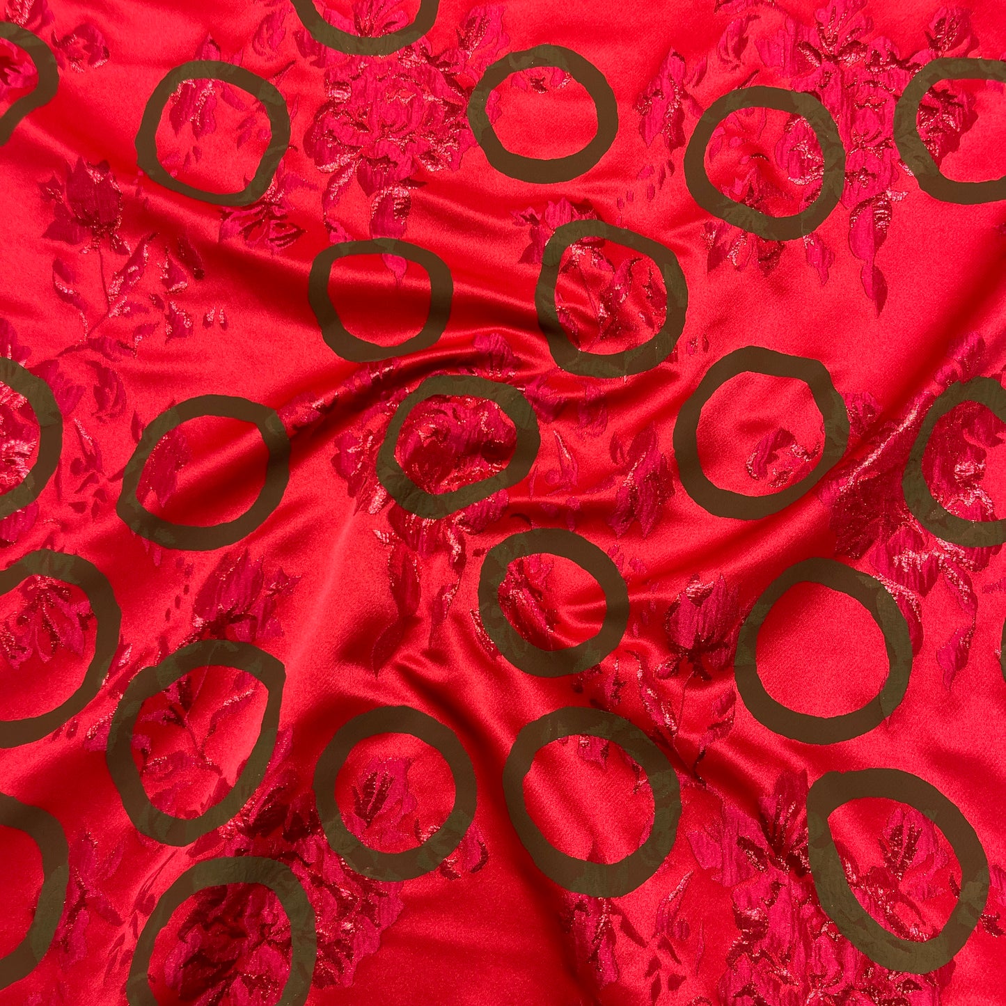 Jacquard Floreale - Rosso Rubino