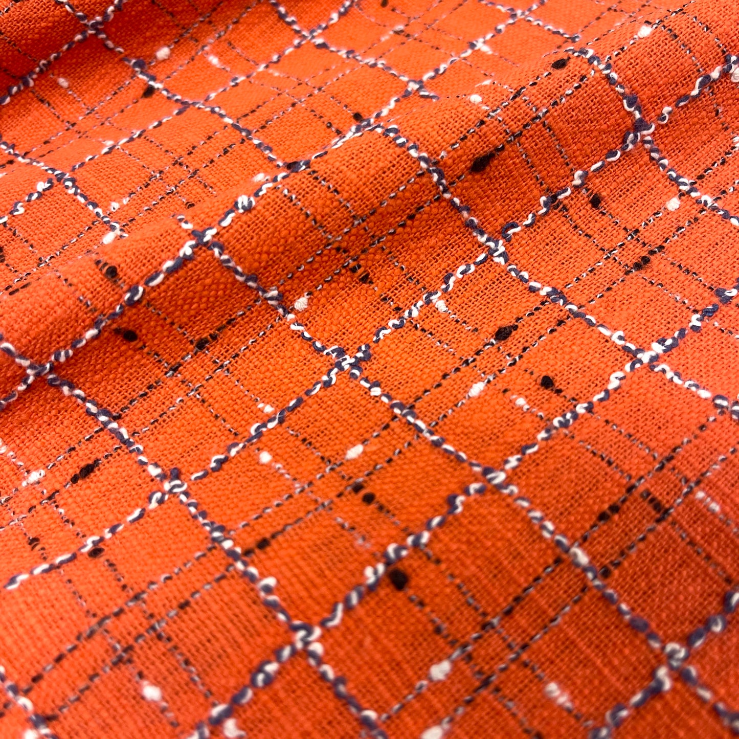 Tweed Cotone GG  - Bouclé a Quadri Arancione