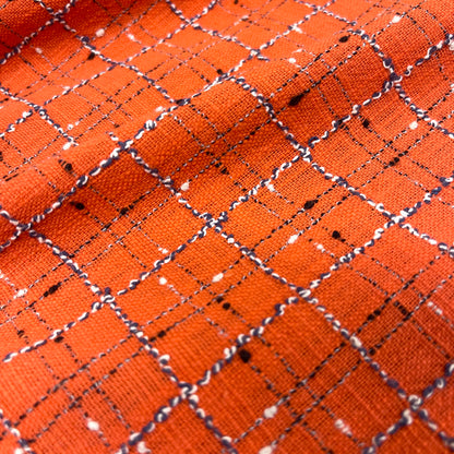 Tweed Cotone GG  - Bouclé a Quadri Arancione