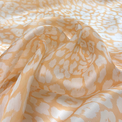 Silk Organza -Light Orange Animal Print