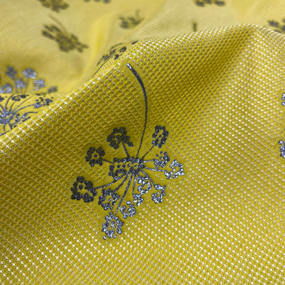 Floral fil coupé jacquard – Ochre Yellow
