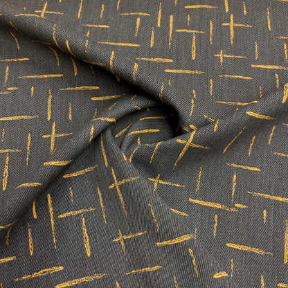 Lana Vergine Jacquard – Antracite e Ocra