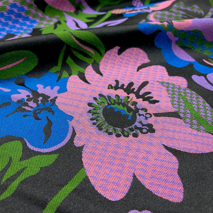 Jacquard floreale multicolore dettaglio trama