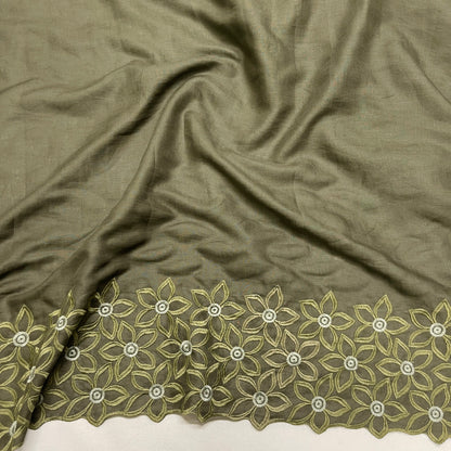 Lino con Bordo Ricamato Floreale