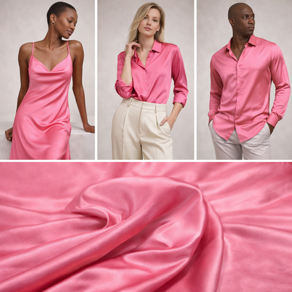 Raso di Seta Elasticizzato Rosa