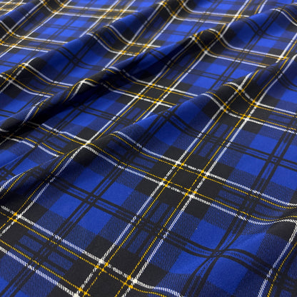 Crepe de Chine in pura seta fantasia tartan - caduta