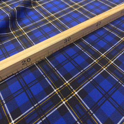 Crepe de Chine in pura seta fantasia tartan - scala motivo