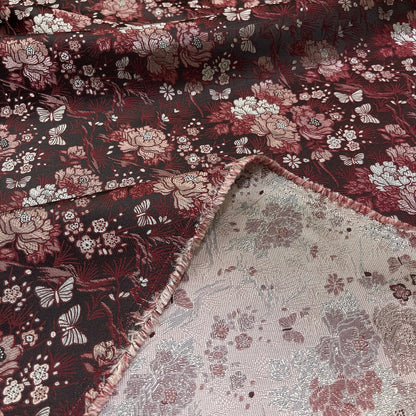 Rovescio jacquard floreale in poliestere