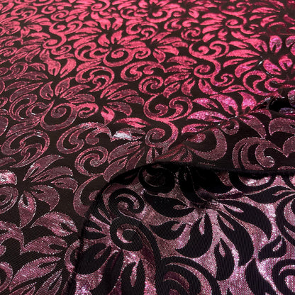 Dettaglio trama jacquard fucsia e argento