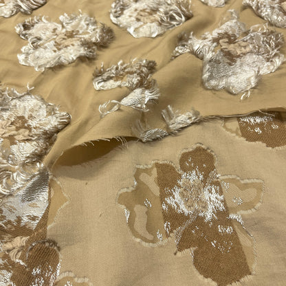 Rovescio jacquard in viscosa con ricamo