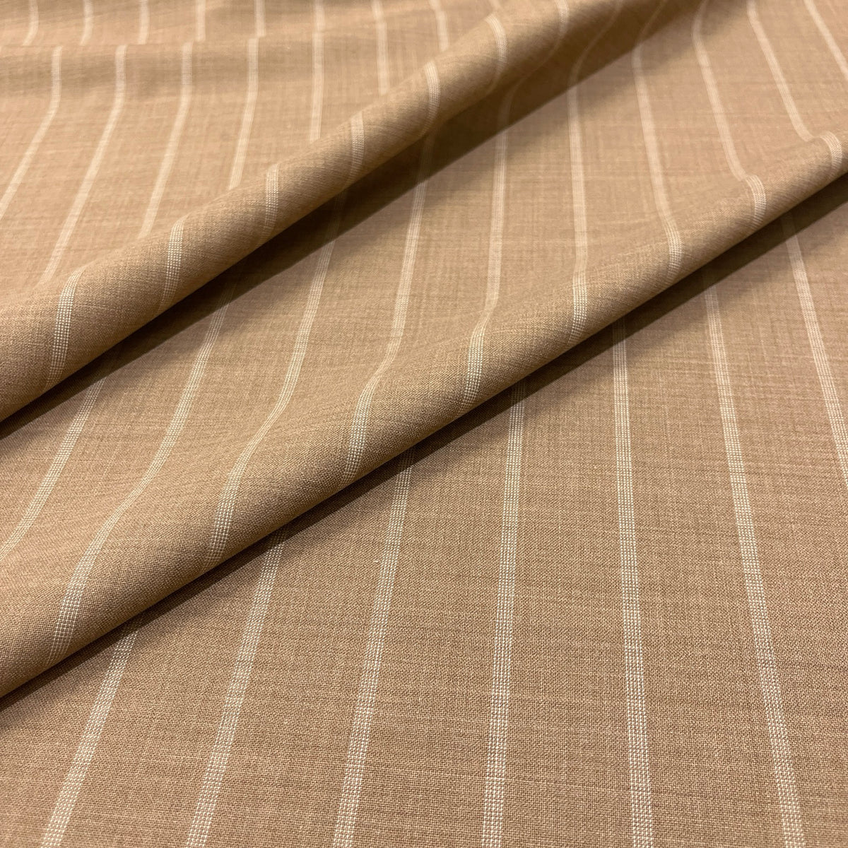 Lana vergine elasticizzata gessata beige e panna
