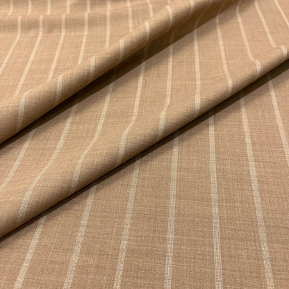 Lana vergine elasticizzata gessata beige e panna