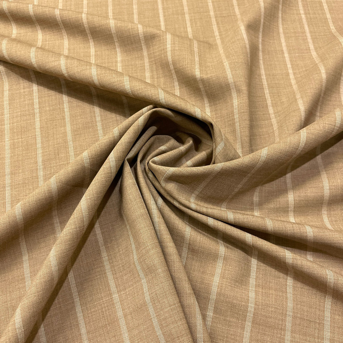 Lana vergine elasticizzata gessata beige e panna