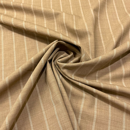 Lana vergine elasticizzata gessata beige e panna