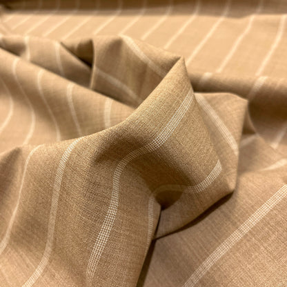 Lana vergine elasticizzata gessata beige e panna
