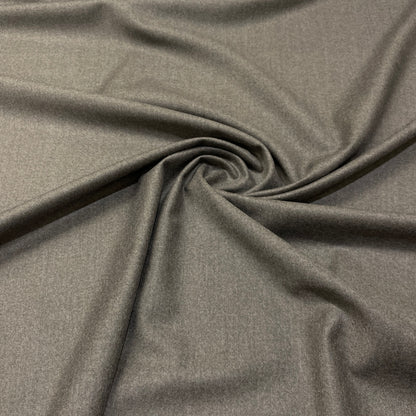 Flanella di lana grigio mélange, morbida e fluida, Made in Italy
