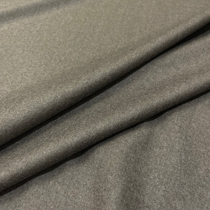 Flanella di lana grigio mélange, morbida e fluida, Made in Italy