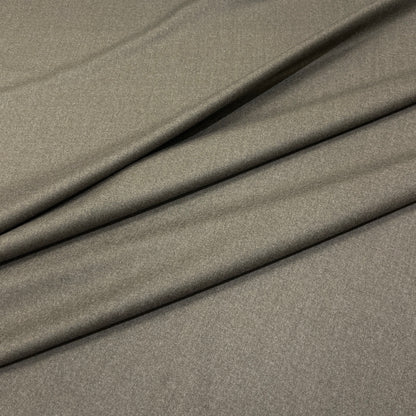 Flanella di lana grigio mélange, morbida e fluida, Made in Italy