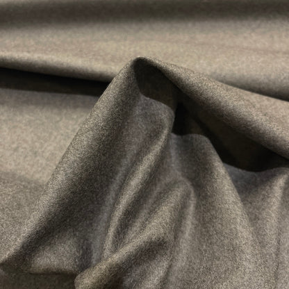 Flanella di lana grigio mélange, morbida e fluida, Made in Italy