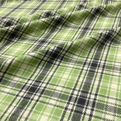 Pura lana tartan verde mela, antracite e panna