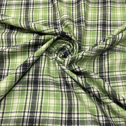 Pura lana tartan verde mela, antracite e panna